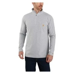 Men's Carhartt Force Relaxed-Fit Midweight Long Sleeve 1/4 Zip Pocket T-Shirt