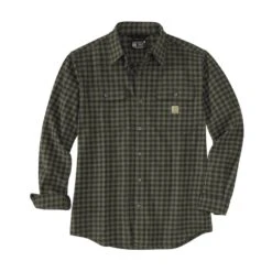 Men's Carhartt Loose Fit Heavyweight Flannel Long-Sleeve Plaid Shirt