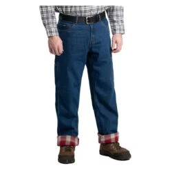 Men's Berne Workwear Heartland Flannel-Lined Denim Dungaree