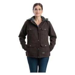 Women's Berne Workwear Washed Barn Coat - Quilted Flannel Lined