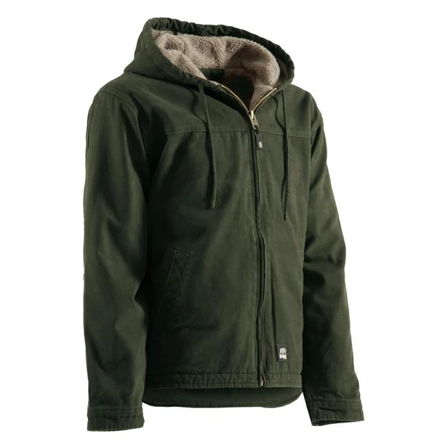 Men's Berne Workwear Washed Hooded Work Coat - Image 8