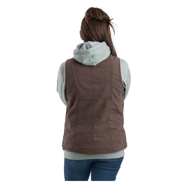 Women's Berne Workwear Sherpa-Lined Softstone Duck Vest - Image 2
