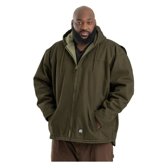 Men's Berne Workwear Washed Hooded Work Coat - Image 9