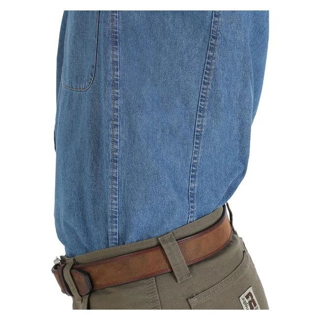 Men's Wrangler Riggs Relaxed Fit Denim Work Shirt - Image 2