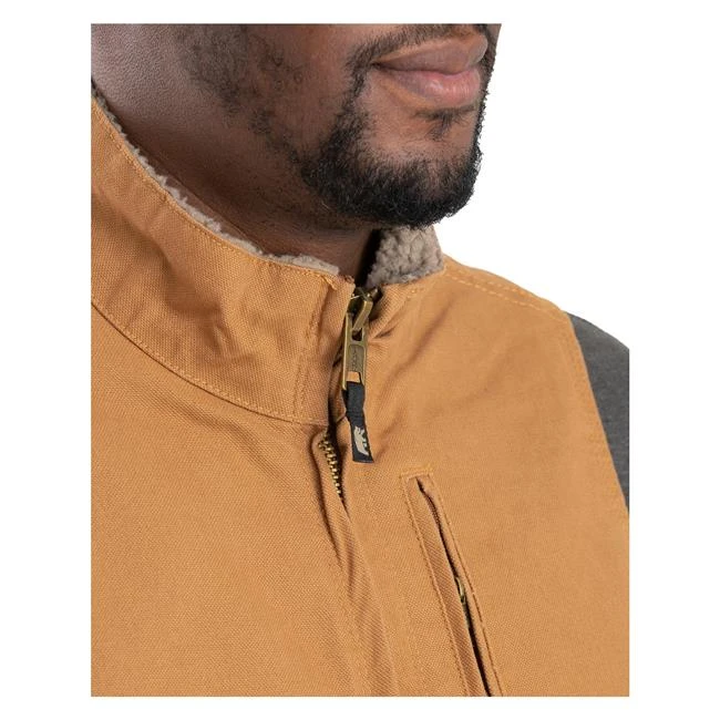 Men's Berne Workwear Heartland Sherpa-Lined Washed Duck Vest - Image 5