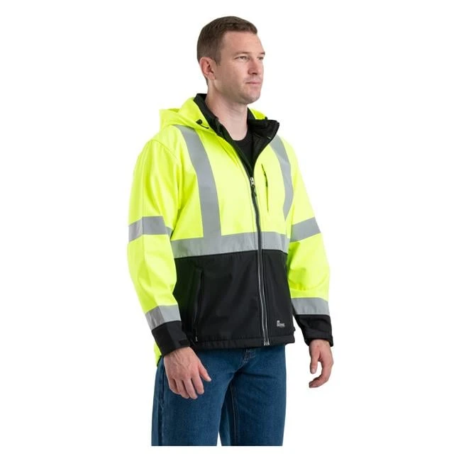 Men's Berne Workwear Hi-Vis Type R Class 3 Softshell Jacket - Image 3