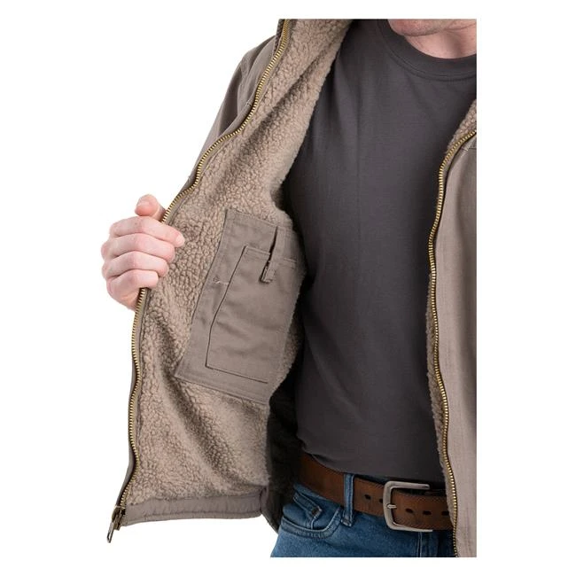 Men's Berne Workwear Washed Hooded Work Coat - Image 3