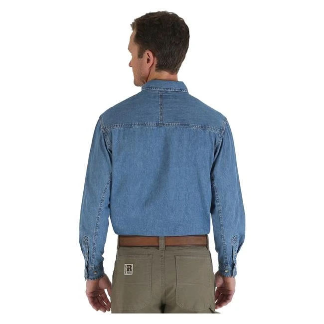 Men's Wrangler Riggs Relaxed Fit Denim Work Shirt - Image 3