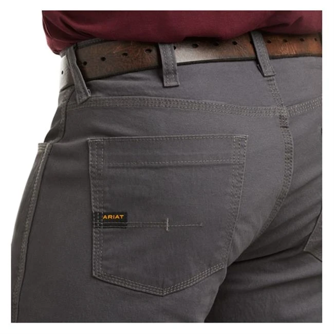 Men's Ariat Rebar M4 Relaxed DuraStretch Made Tough Stackable Straight Leg Pants - Image 4