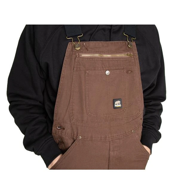 Men's Berne Workwear Unlined Washed Duck Bib Overalls - Image 5